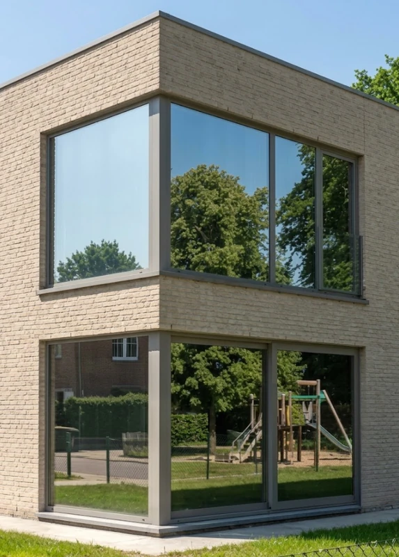 Fenêtres avec film teinté effet miroir