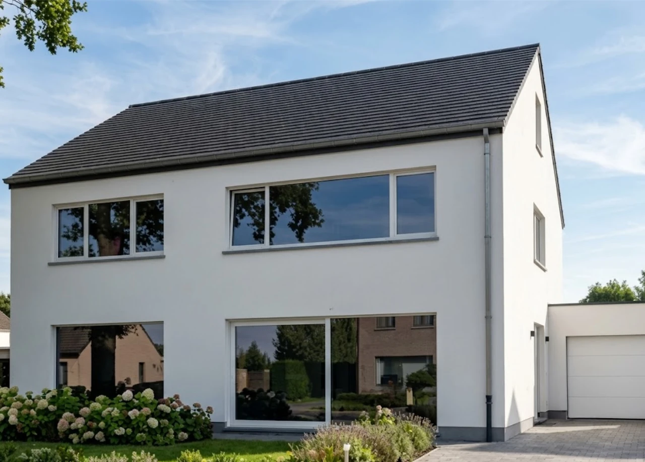 Maison à Bruxelles avec vitrages teintés